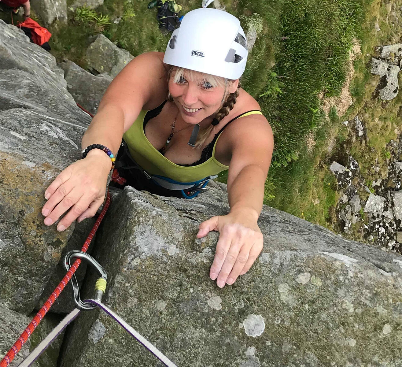 Transition from indoor wall to outdoor crag