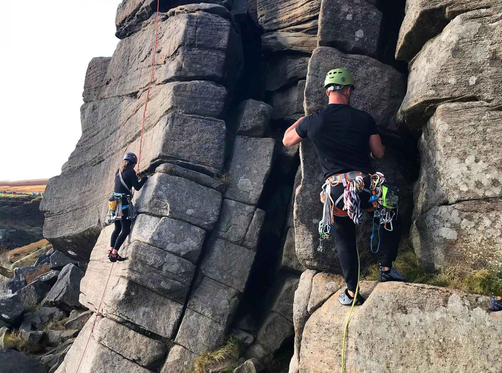 Learning anchors and belaying outdoors