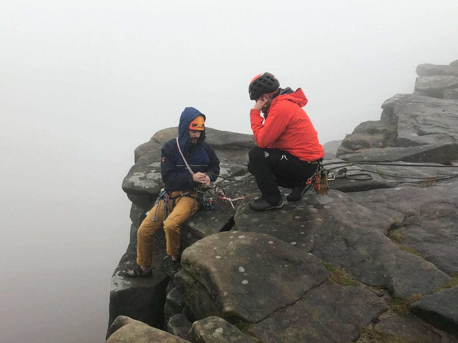 Rock Climbing Instructor training on single-pitch crag